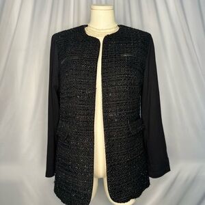 Chico's Metallic Mix Tweed Open Front Blazer (813)